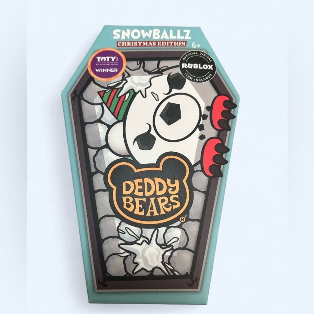 Deddy Bears SNOWBALLZ Coffin 6” Plush WITH ROBLOX DIGITAL ITEM - NEW SEALED